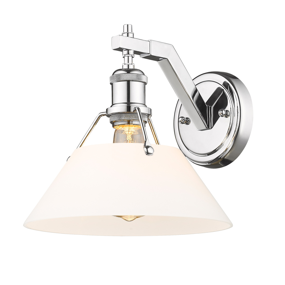 Yep by Golden Lighting Orwell 1-light Wall Sconce in Chrome and Opal Glass